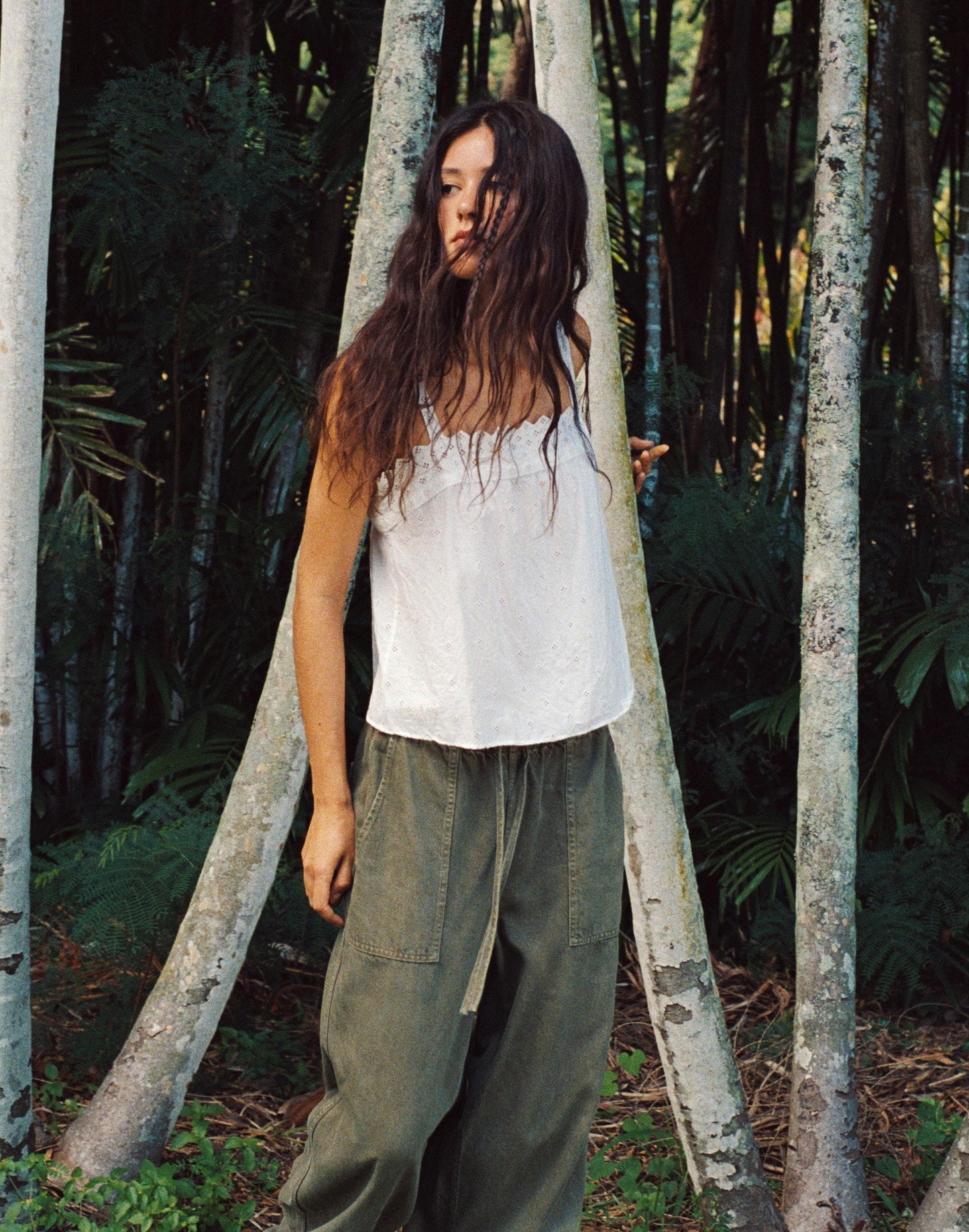 Madewell Pull-On Barrel-Leg Utility Pants in Airy Denim