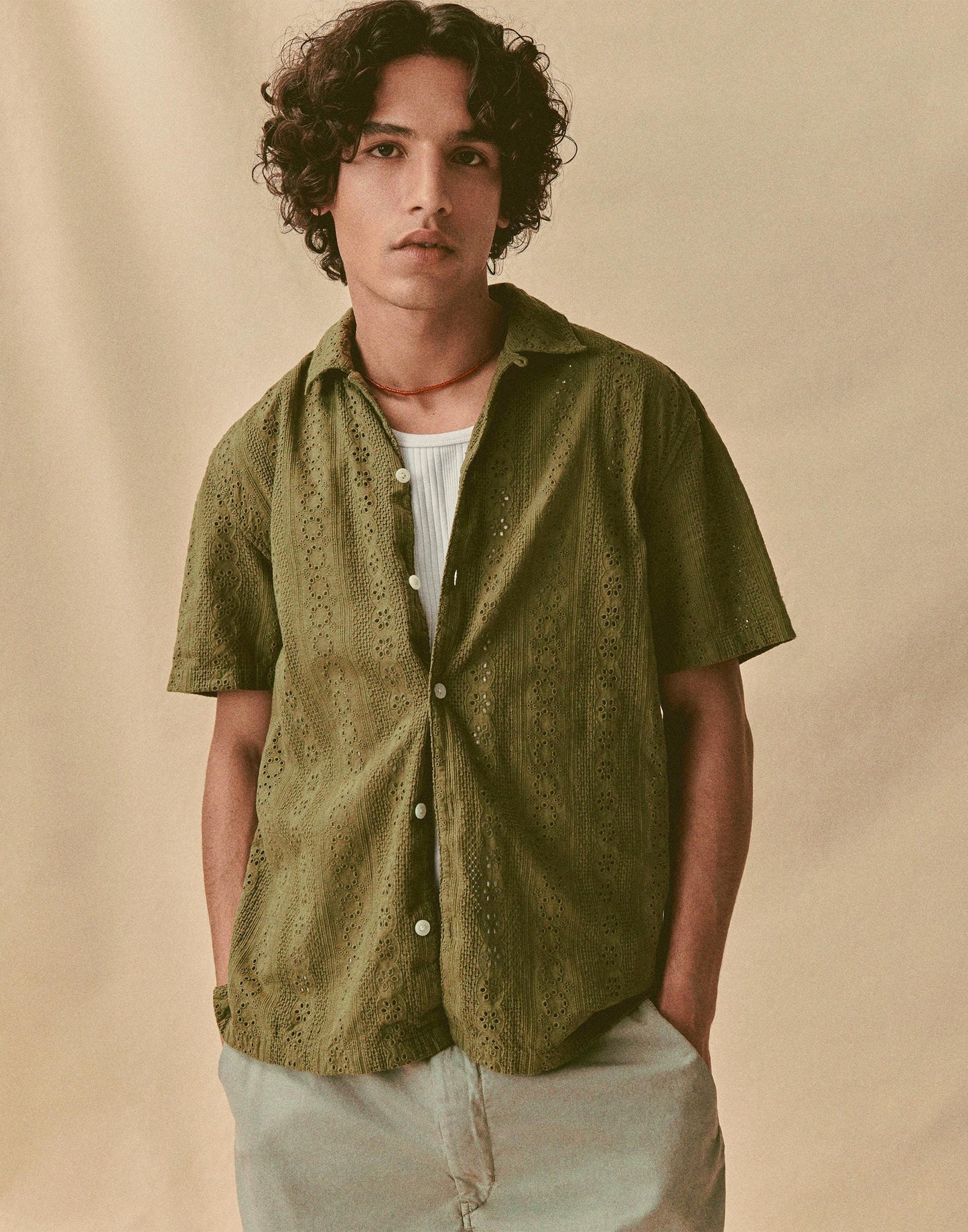 Madewell Camp-Collar Short-Sleeve Shirt in Embroidered Cotton