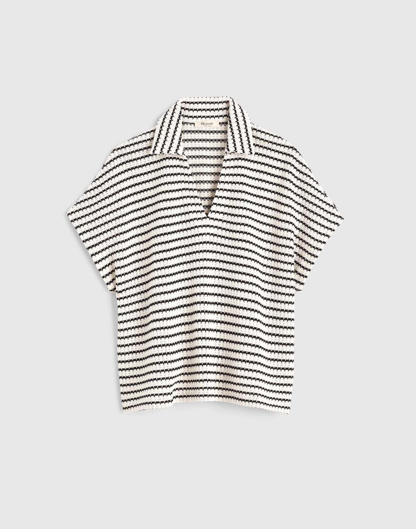 Madewell Textured-Knit Johnny-Collar Shirt