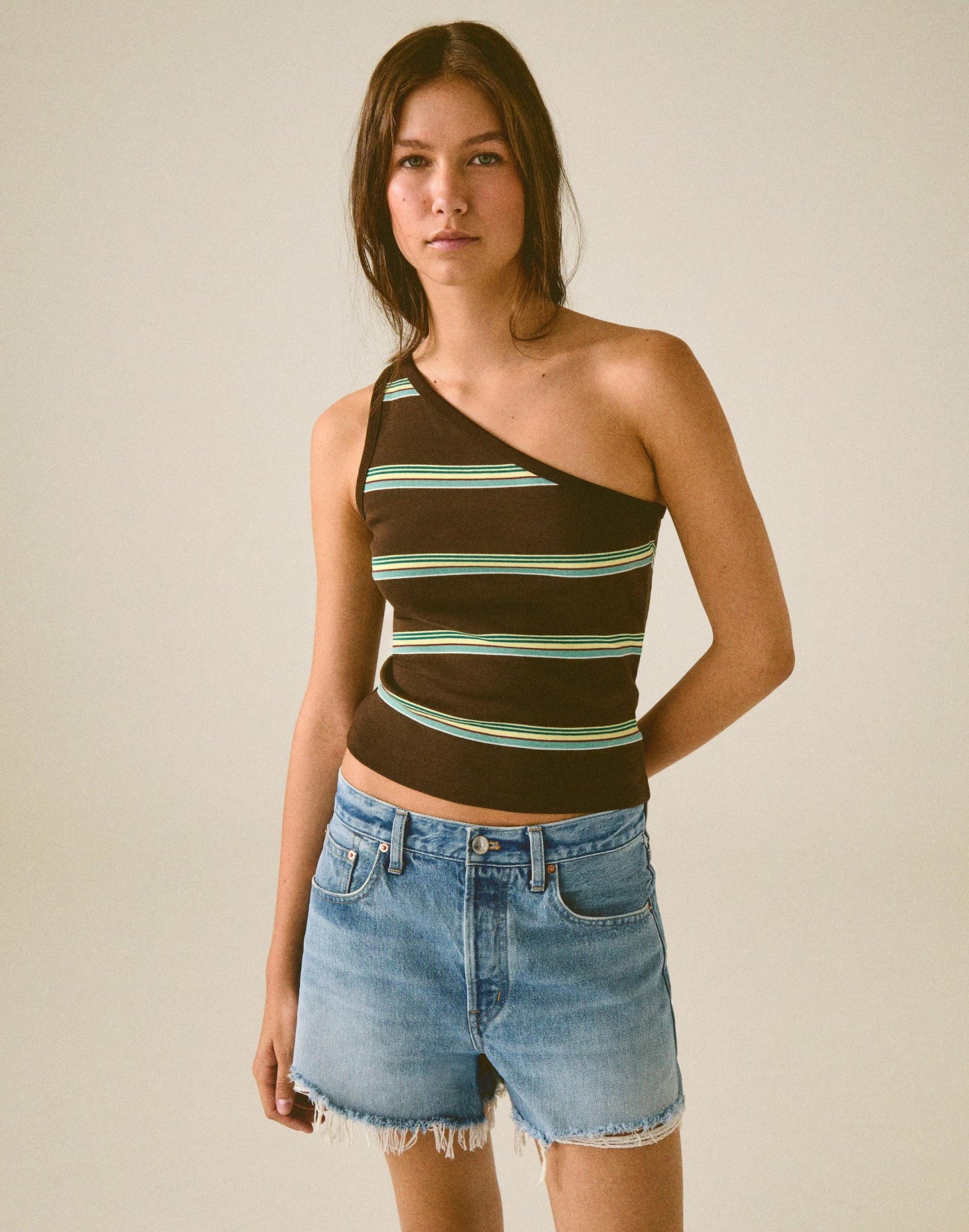 Madewell Madewell x Shopbop '90s One-Shoulder Tank in Compact Cotton