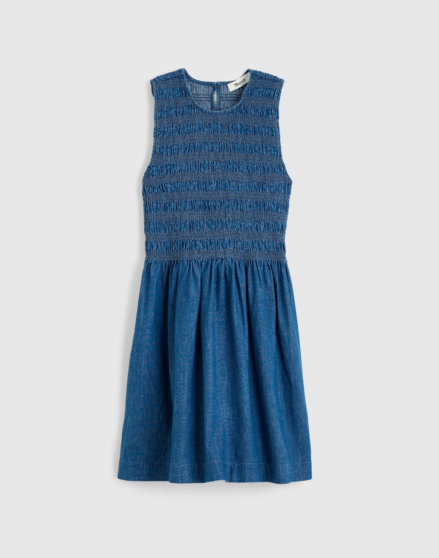 Madewell The Denim Melody Smocked Mini Dress