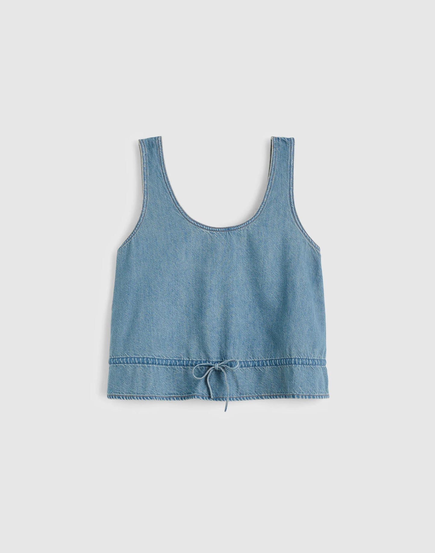 Madewell Airy Denim Scoopneck Peplum Top