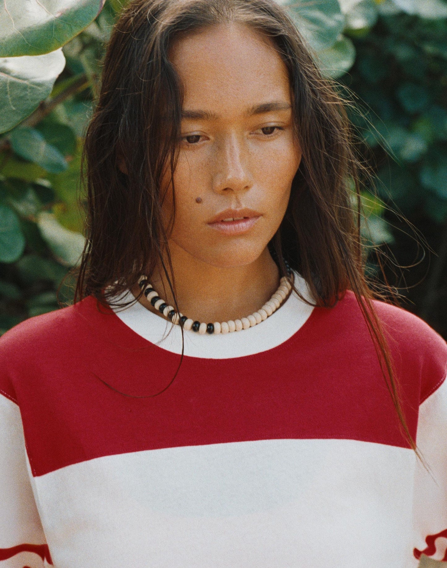 Madewell Semiprecious Coral Beaded Choker Necklace