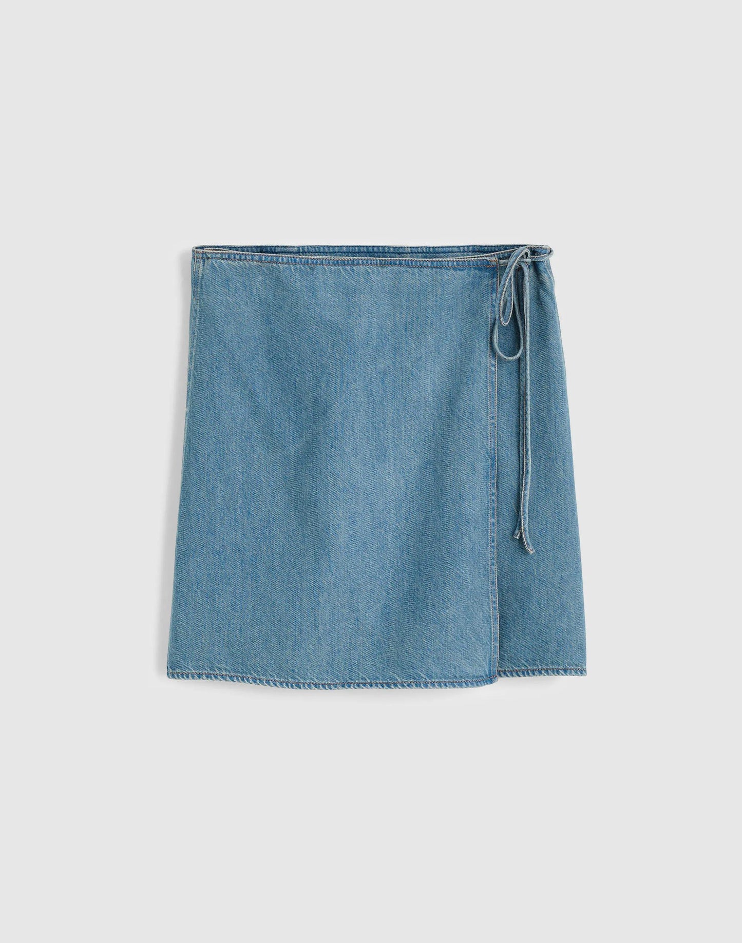 Madewell Airy Denim Wrap Mini Skirt