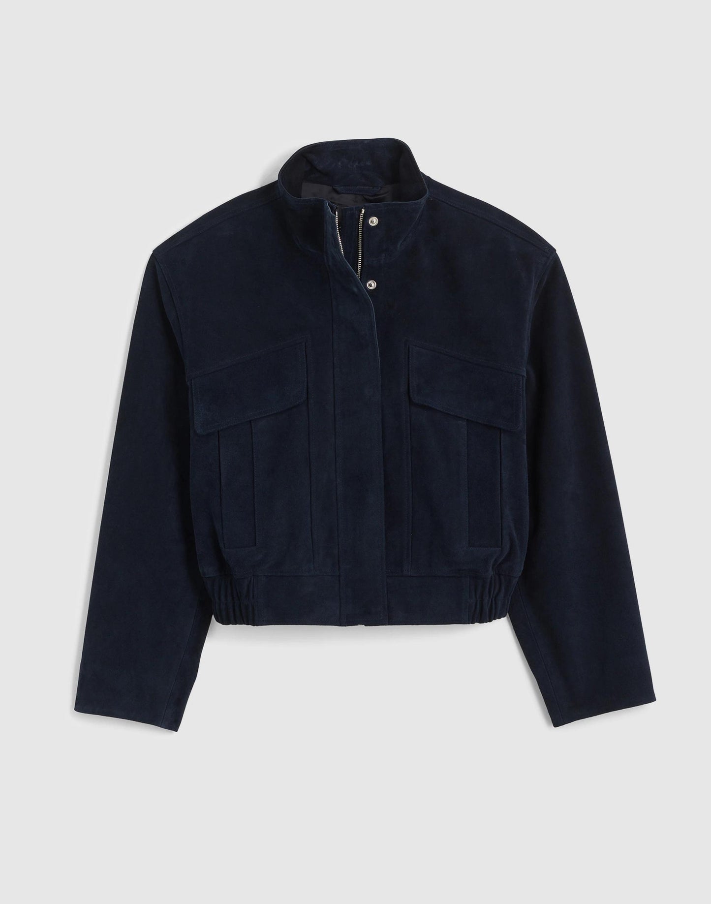 Madewell Funnel-Neck Utility Jacket in Suede