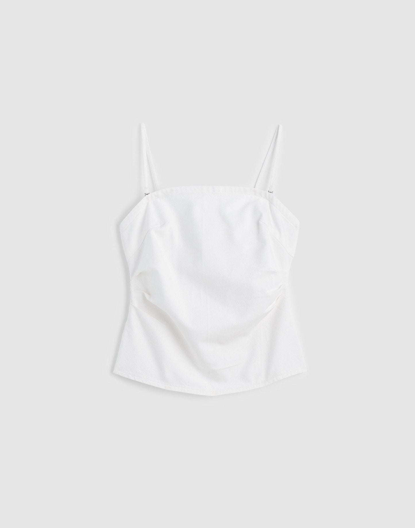 Madewell Airy Denim Ruched Squareneck Tank