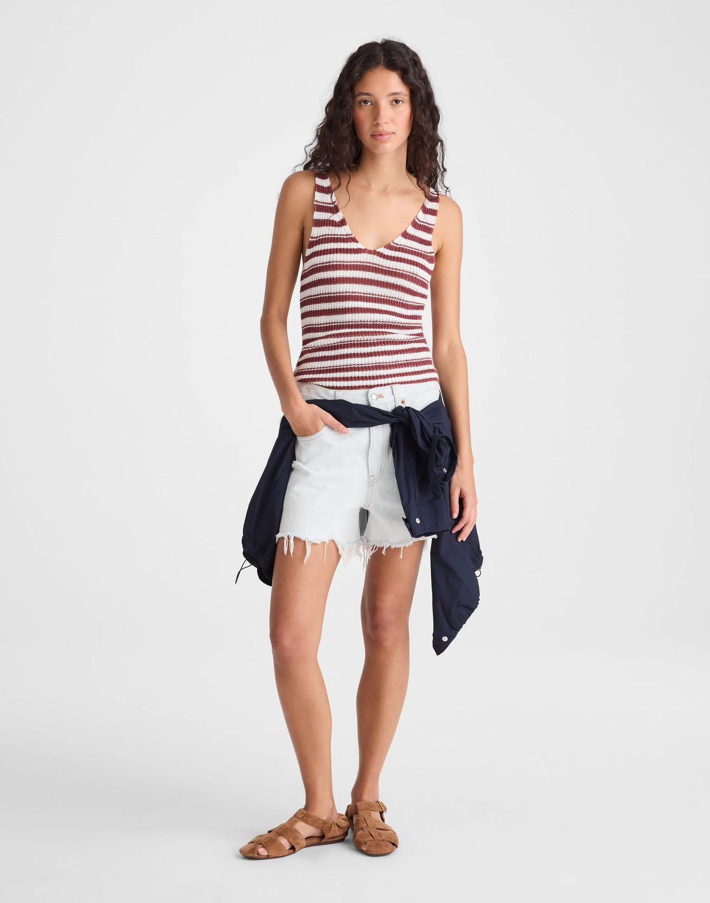 Madewell V-Neck Tank in 100% Linen