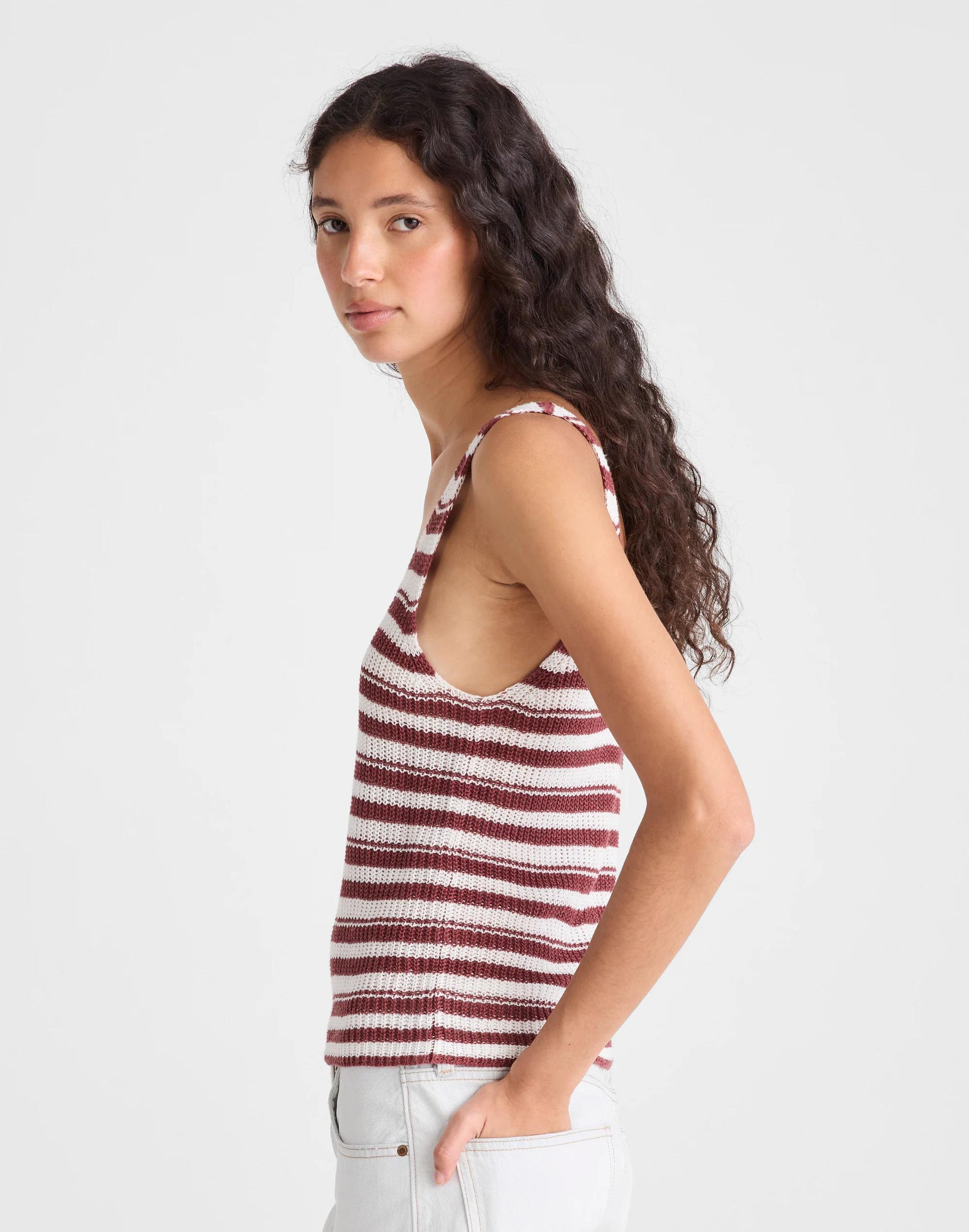 Madewell V-Neck Tank in 100% Linen