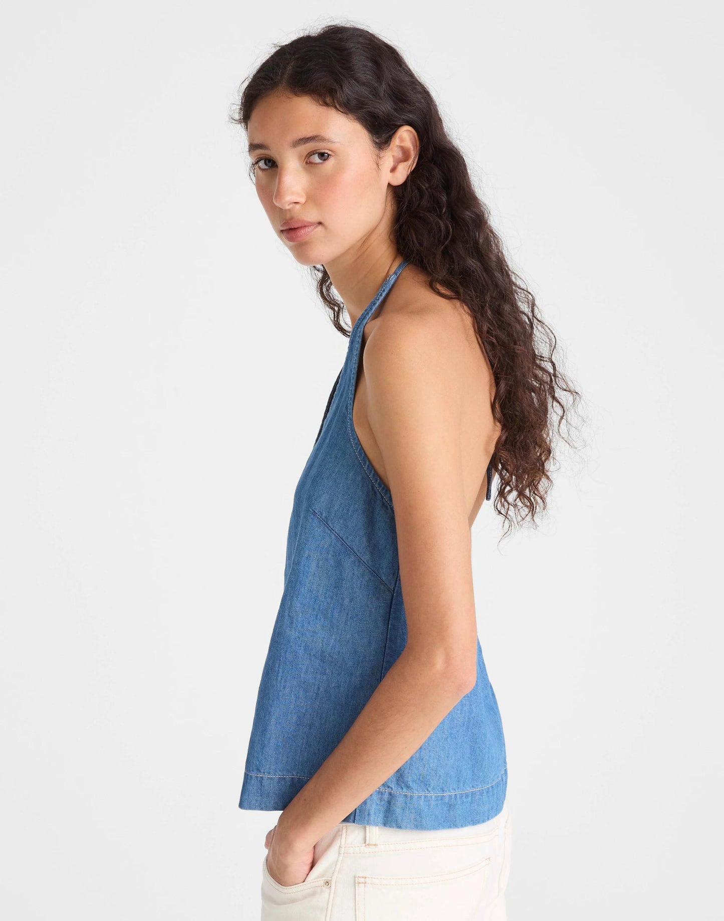 Madewell Denim Halter Shell Top