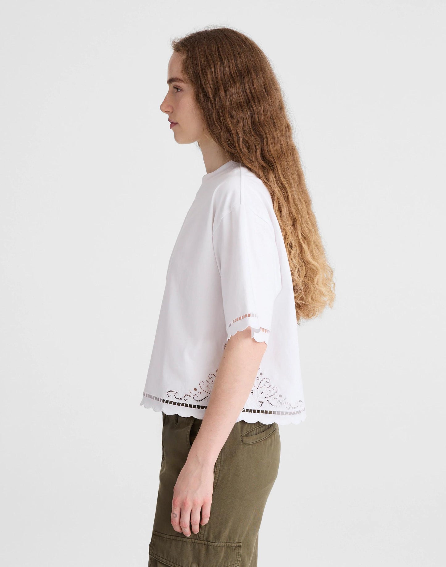 Madewell The Boxy Crop Tee in Allday Jersey