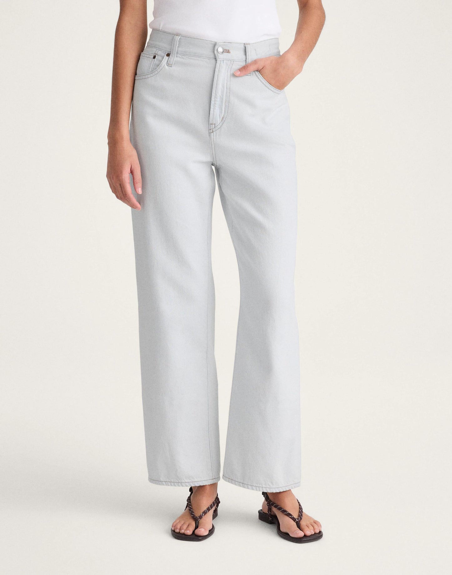Madewell The Perfect Vintage Wide-Leg Crop Jean in Airy Denim
