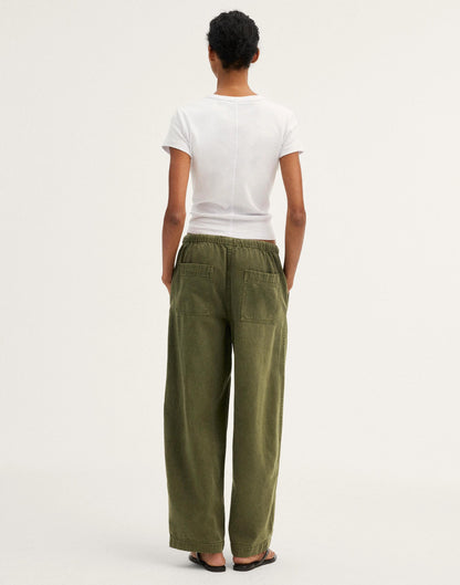 Madewell Pull-On Barrel-Leg Utility Pants in Airy Denim