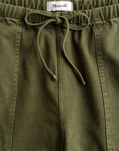 Madewell Pull-On Barrel-Leg Utility Pants in Airy Denim