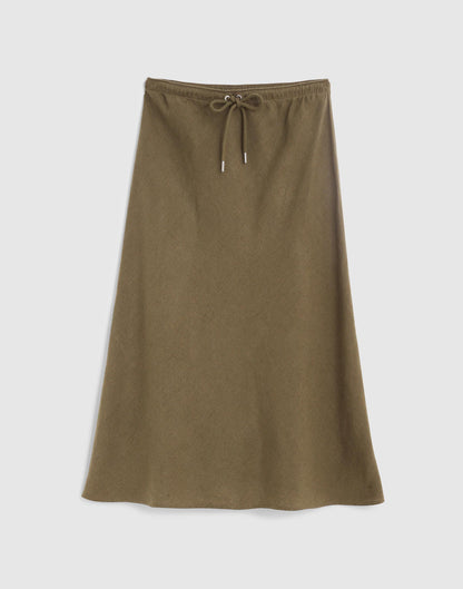 Madewell Drawstring Slip Skirt in 100% Linen