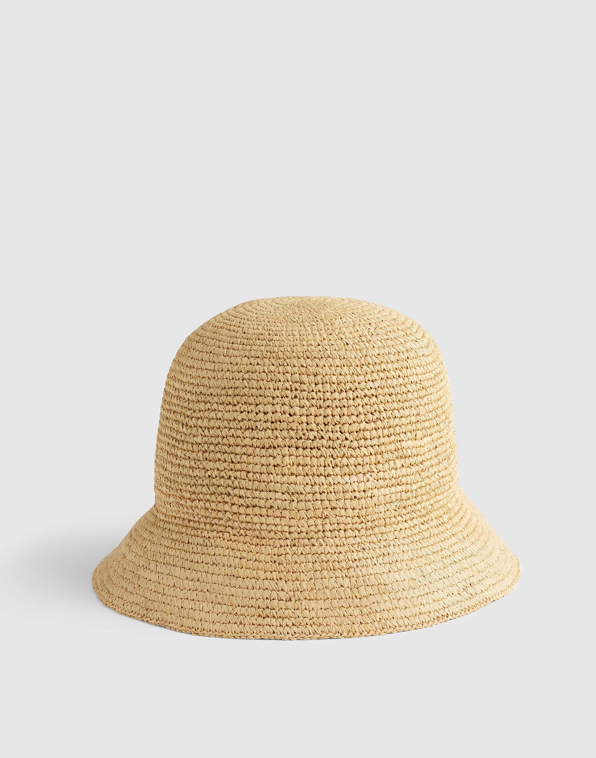 Madewell Hand-Crocheted Seamless Bucket Hat in Raffia