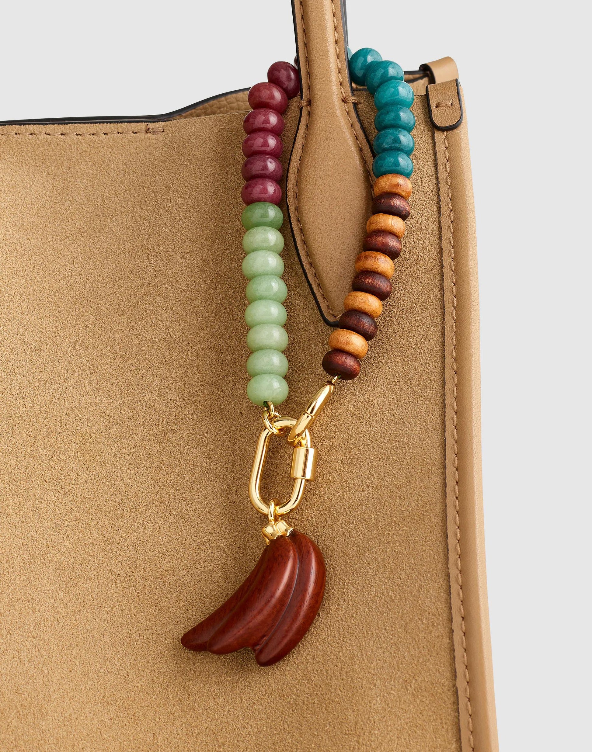 Madewell Wooden Banana Beaded Bag Charm