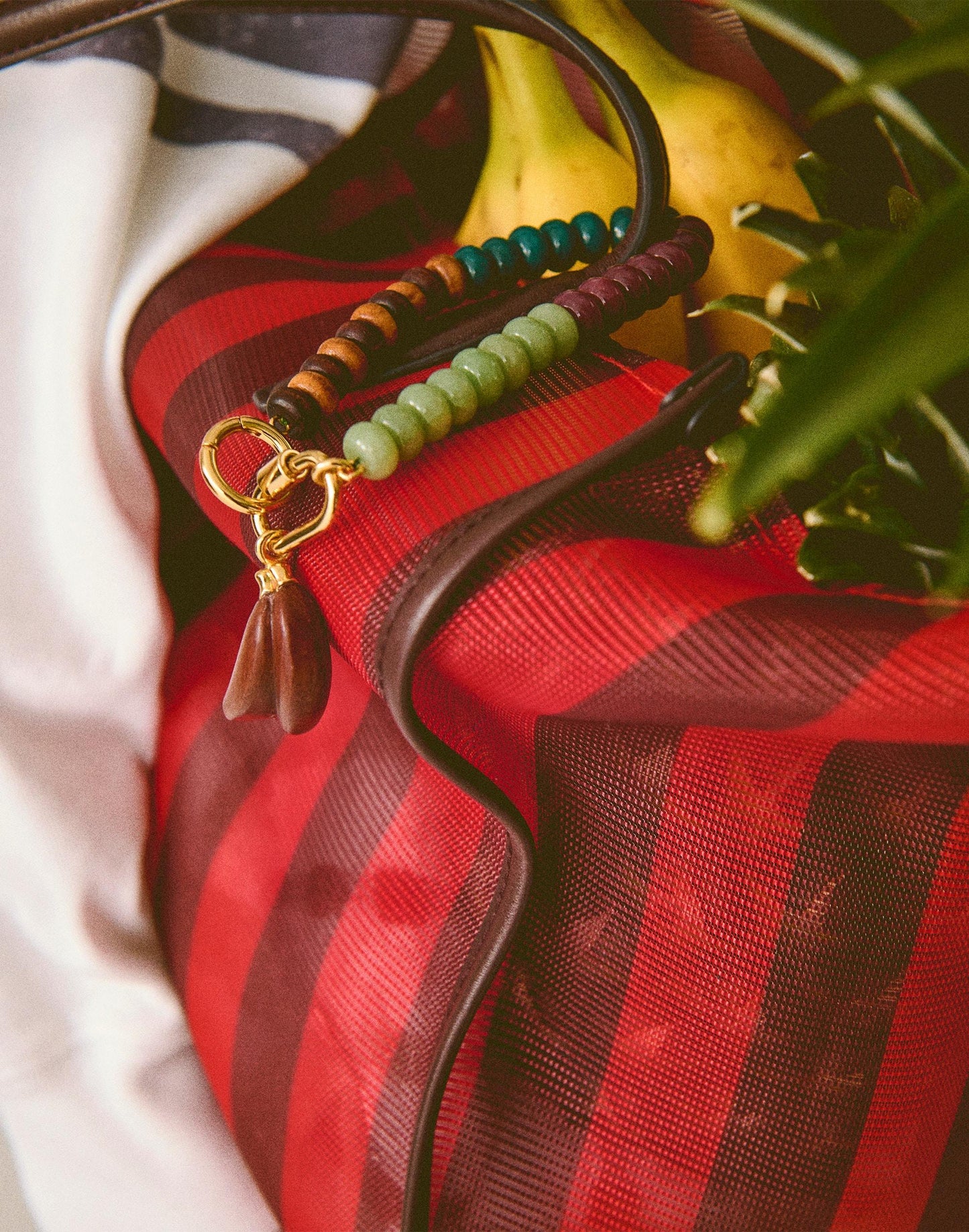 Madewell Wooden Banana Beaded Bag Charm