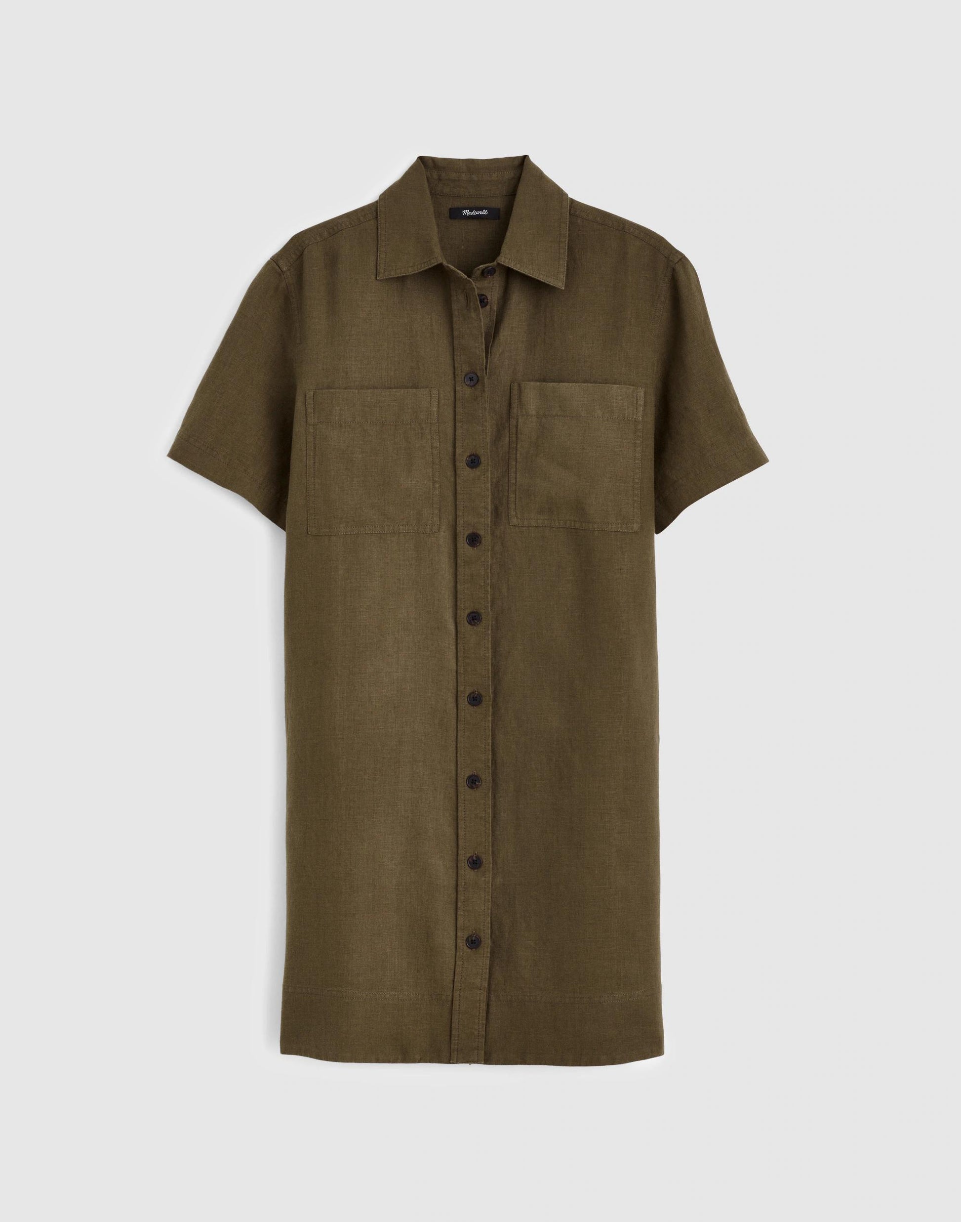 Madewell Relaxed Mini Shirtdress in 100% Linen