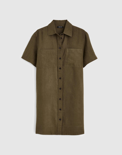 Madewell Relaxed Mini Shirtdress in 100% Linen