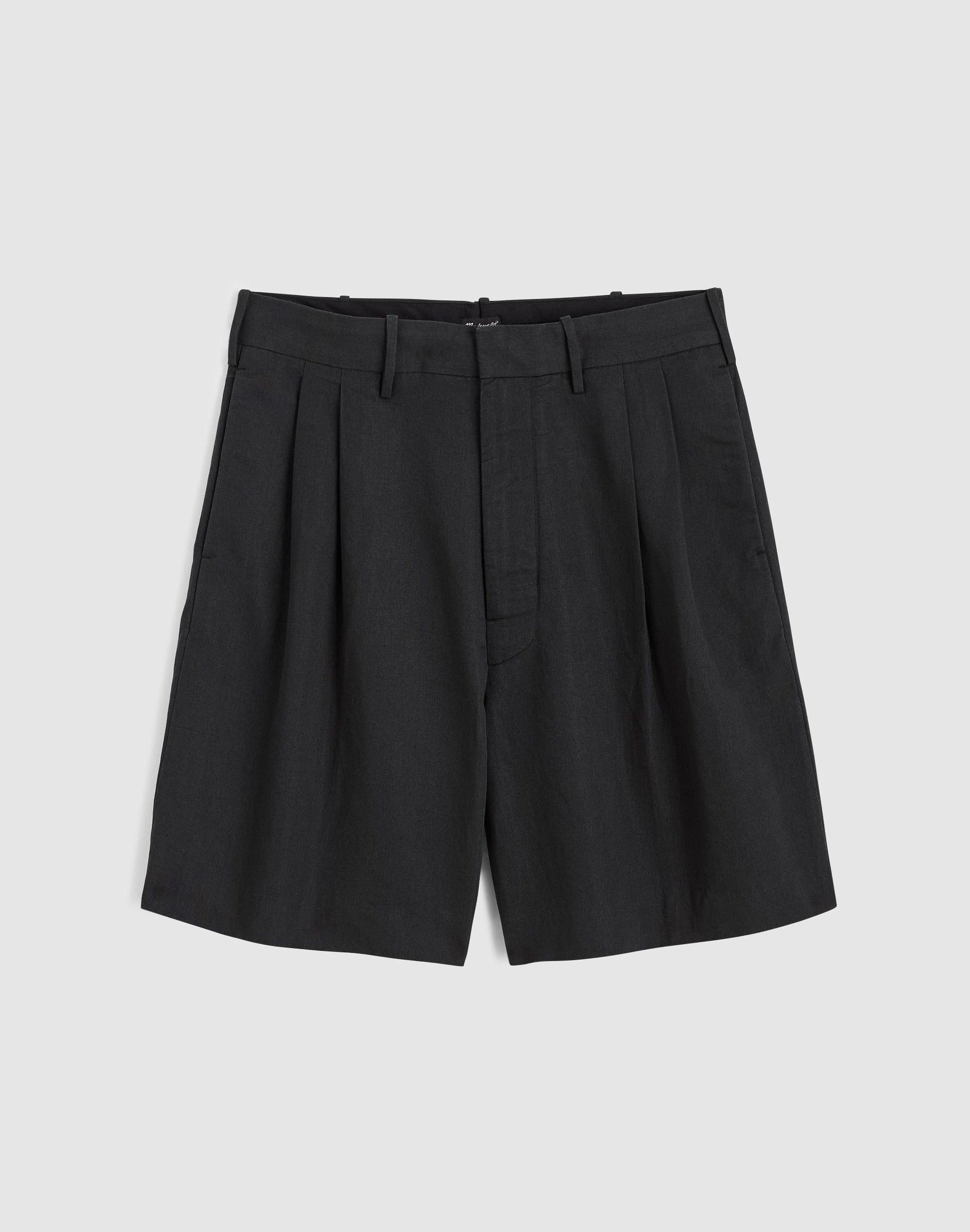 Madewell Double-Pleated Shorts in Meridian Linen Blend