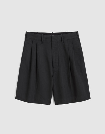 Madewell Double-Pleated Shorts in Meridian Linen Blend