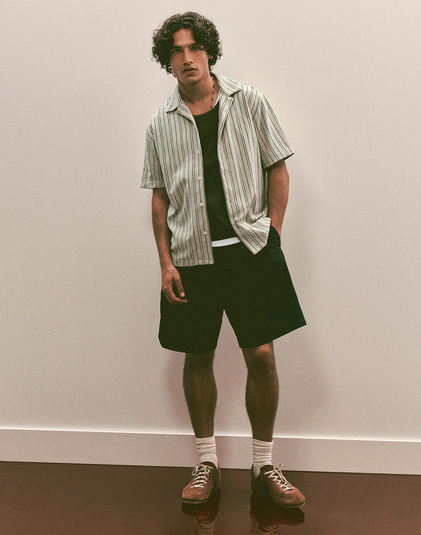 Madewell Double-Pleated Shorts in Meridian Linen Blend