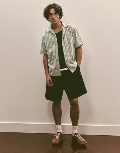Madewell Double-Pleated Shorts in Meridian Linen Blend