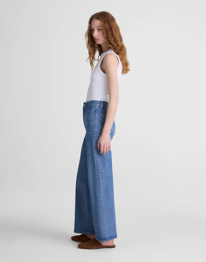 Madewell The Emmett Wide-Leg Full Length Jean: Patch Pocket Edition