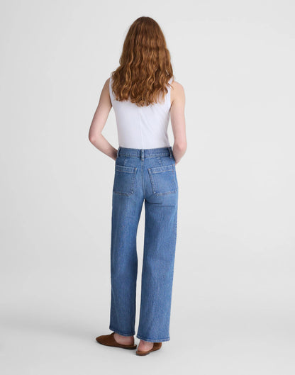 Madewell The Emmett Wide-Leg Full Length Jean: Patch Pocket Edition