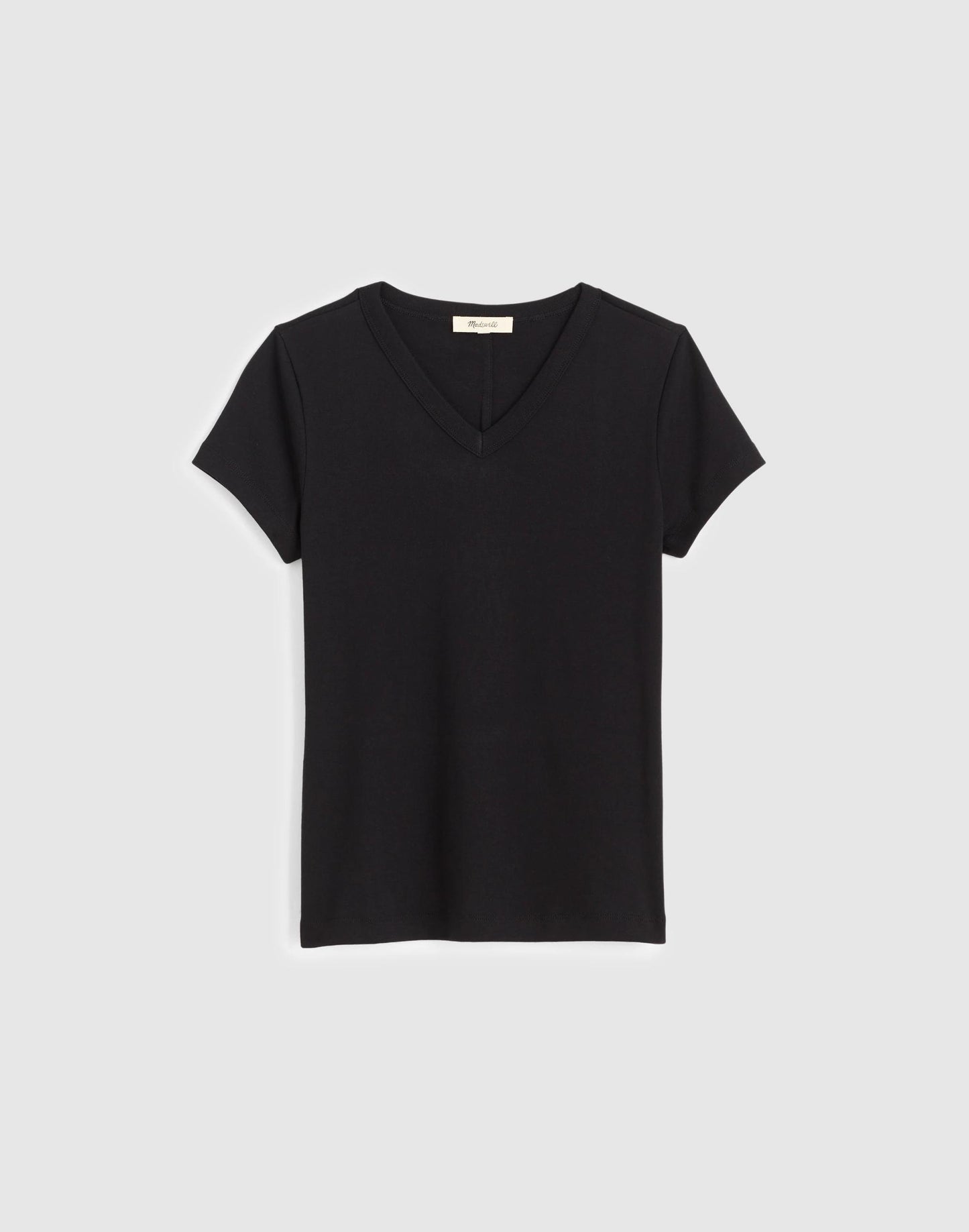 Madewell The '90s V-Neck Baby Tee in Compact Cotton
