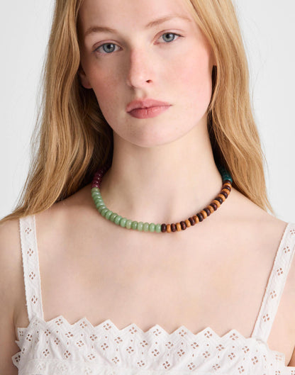 Madewell Semiprecious Wood Beaded Choker Necklace