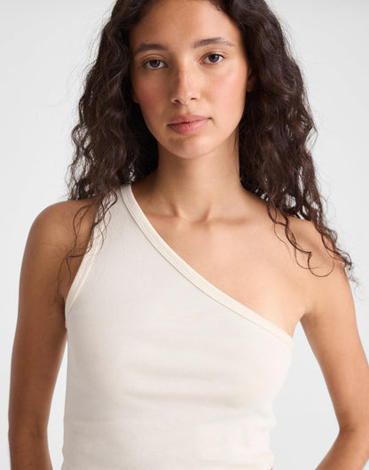 Madewell The '90s One-Shoulder Tank in Compact Cotton