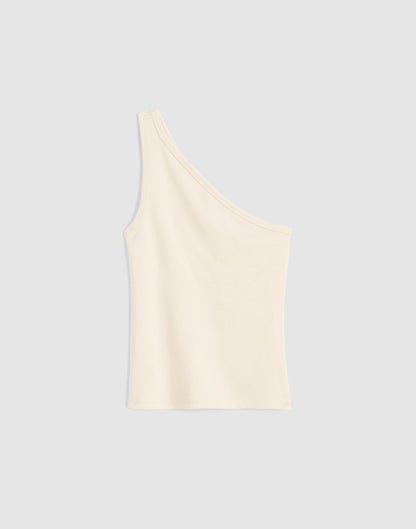 Madewell The '90s One-Shoulder Tank in Compact Cotton