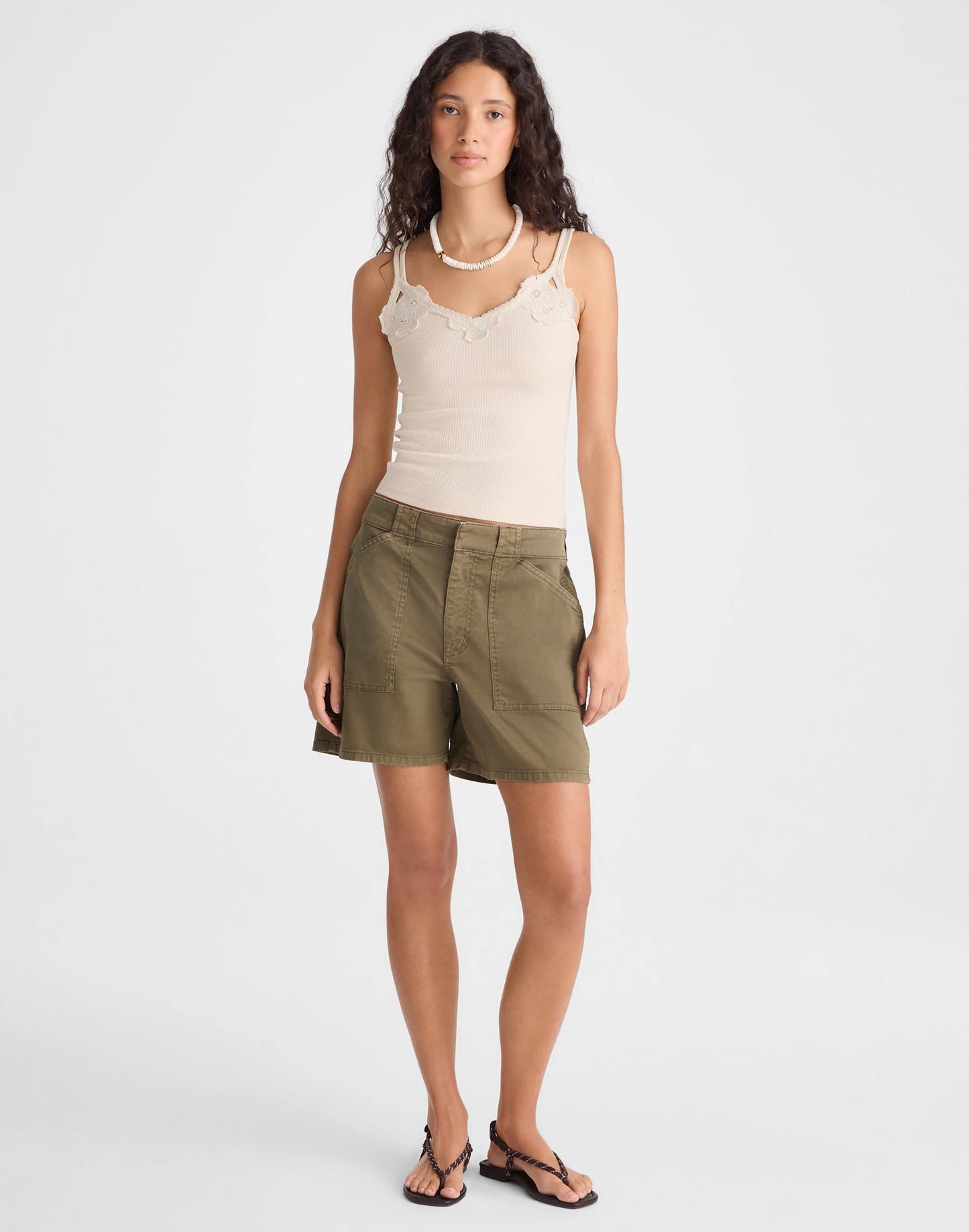 Madewell Floral-Lace V-Neck Tank