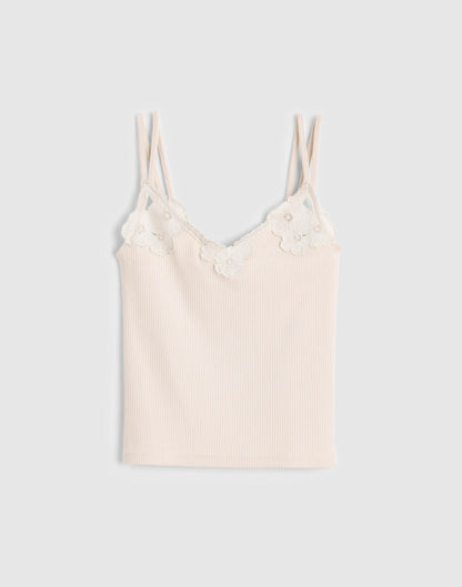 Madewell Floral-Lace V-Neck Tank