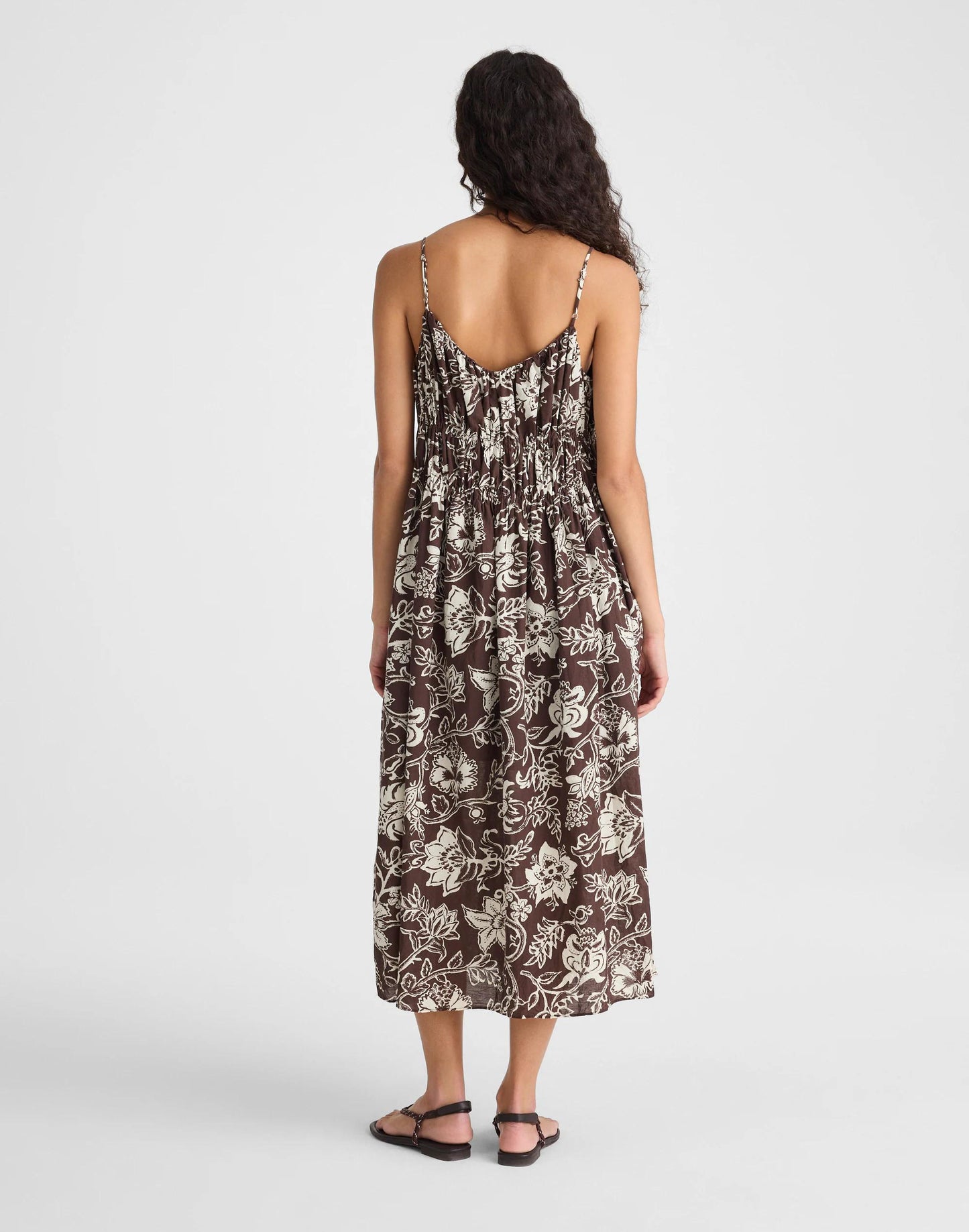 Madewell Ruched V-Neck Sleeveless Maxi Dress