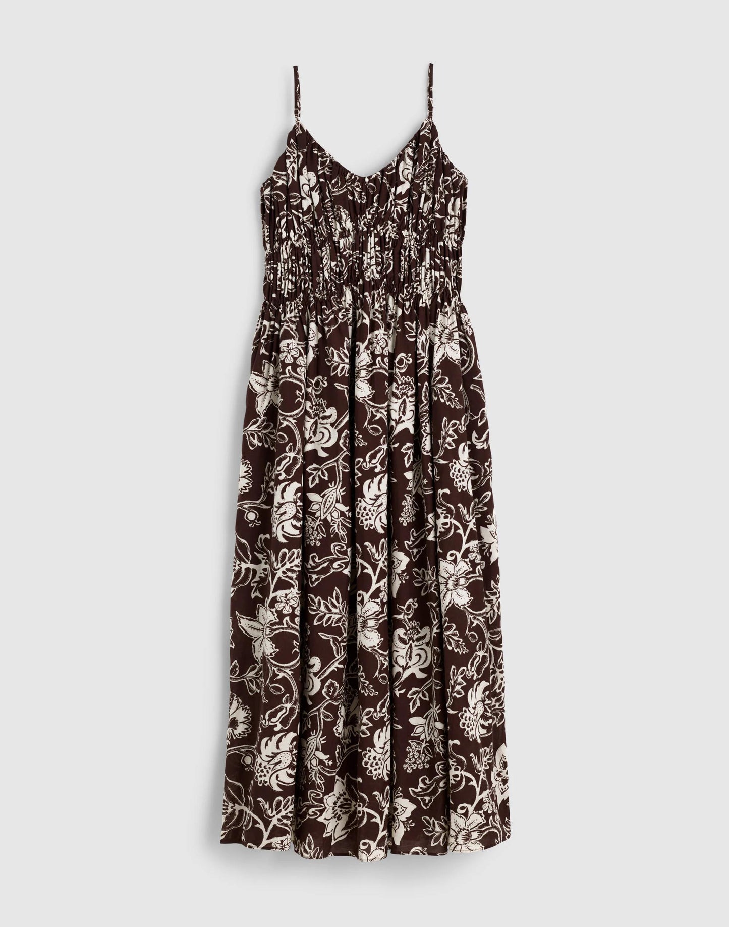 Madewell Ruched V-Neck Sleeveless Maxi Dress