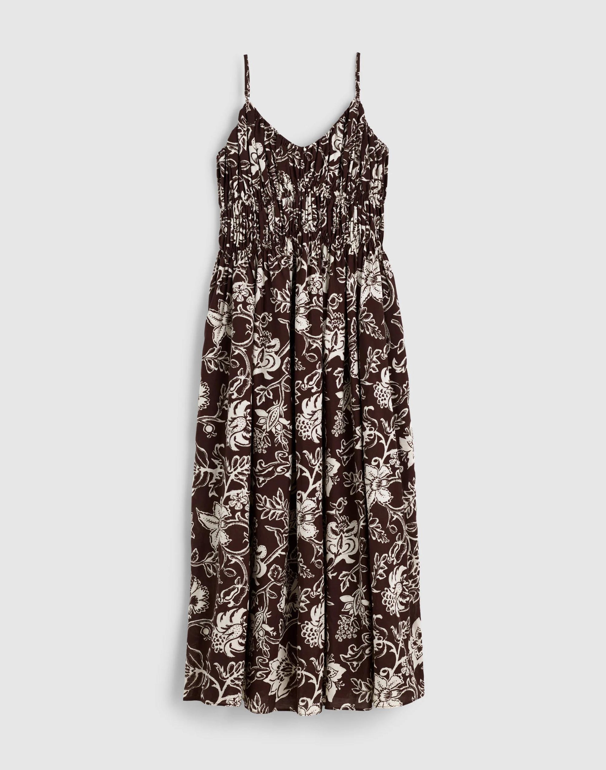 Madewell Ruched V-Neck Sleeveless Maxi Dress
