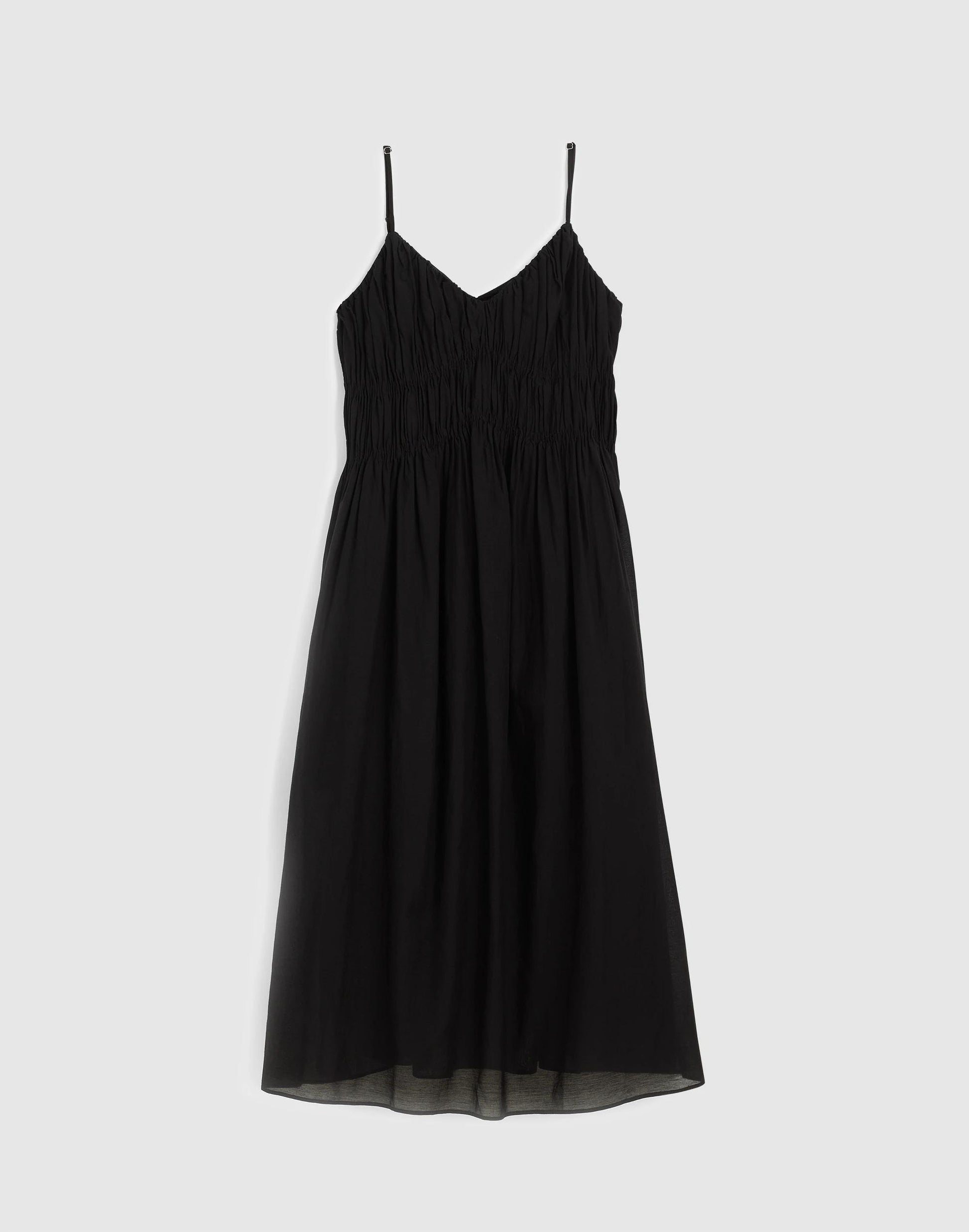 Madewell Ruched V-Neck Sleeveless Maxi Dress
