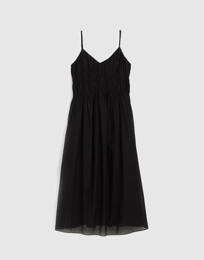 Madewell Ruched V-Neck Sleeveless Maxi Dress