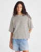 Ivory And Black Tuck Stitch