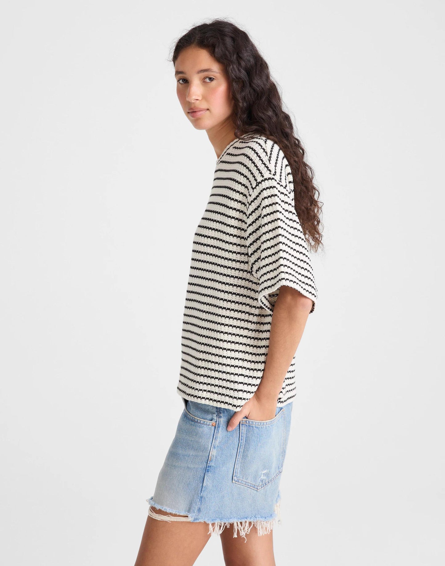 Madewell The Boxy Crop Tee in Allday Jersey