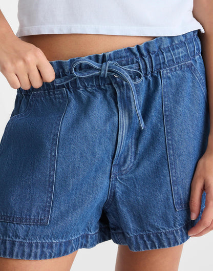Madewell Pull-On Utility Shorts in Airy Denim