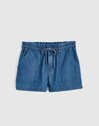 Madewell Pull-On Utility Shorts in Airy Denim