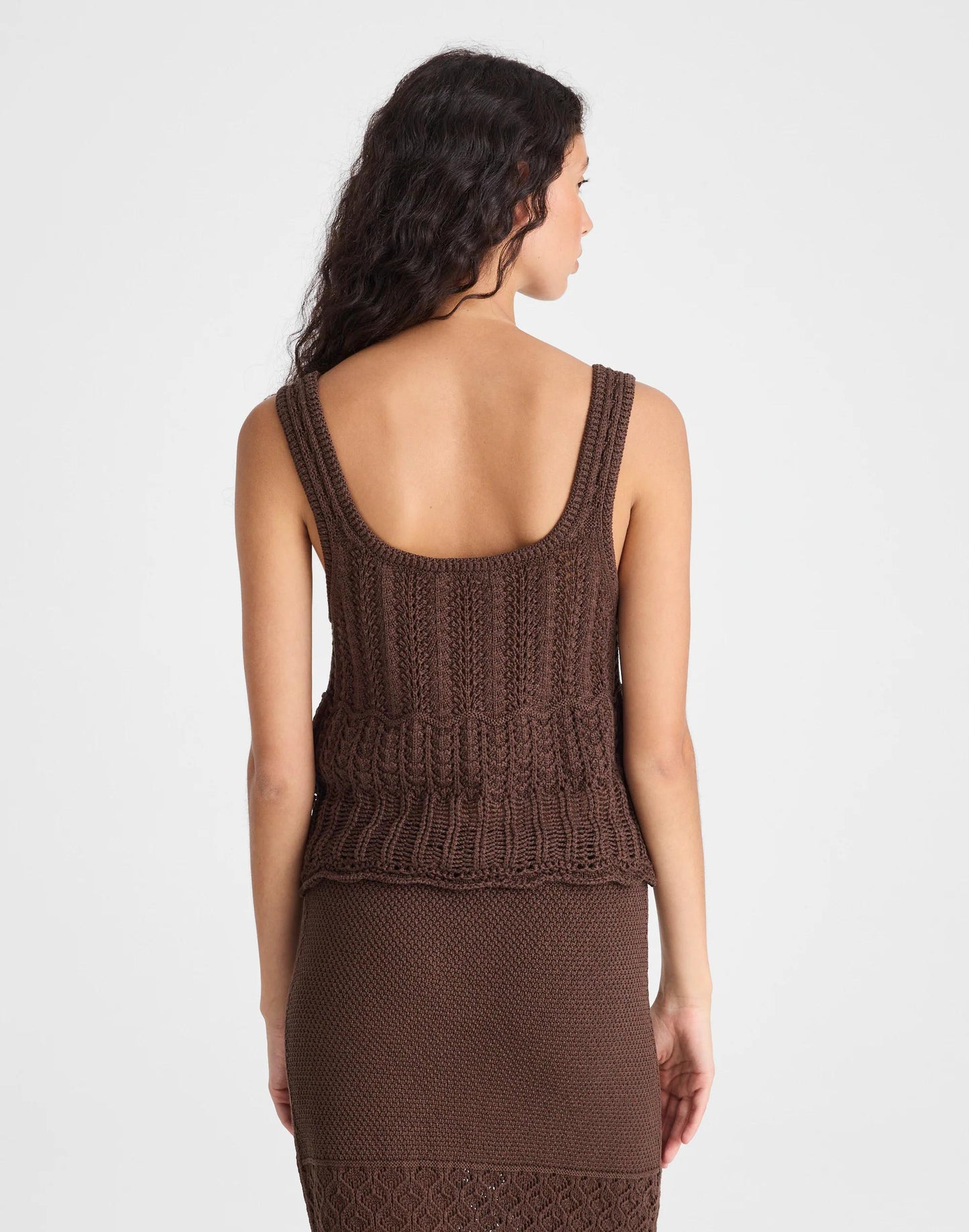 Madewell Pointelle-Stitch Tie-Front Sweater Tank in 100% Cotton