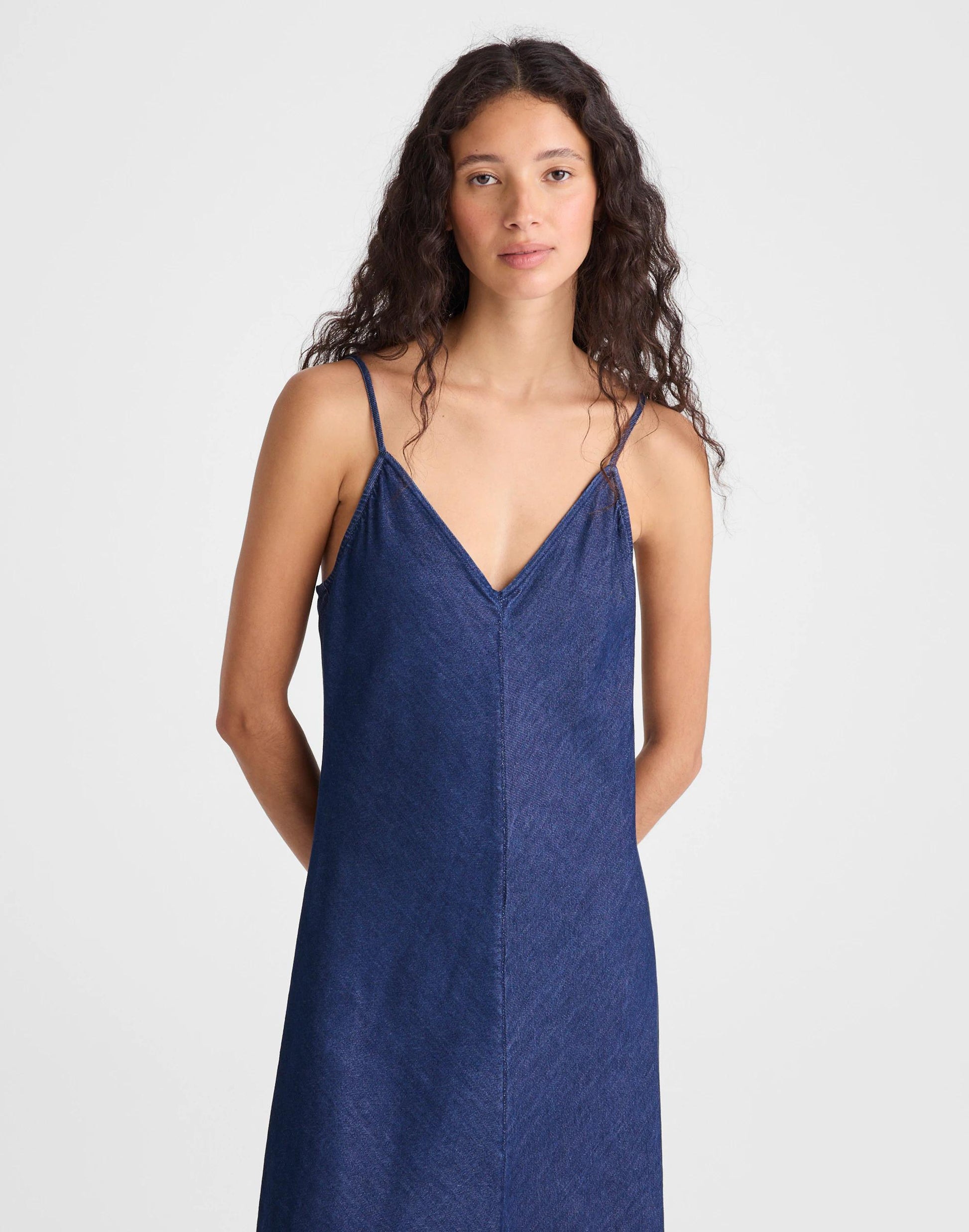Madewell Airy Denim Maxi Slip Dress