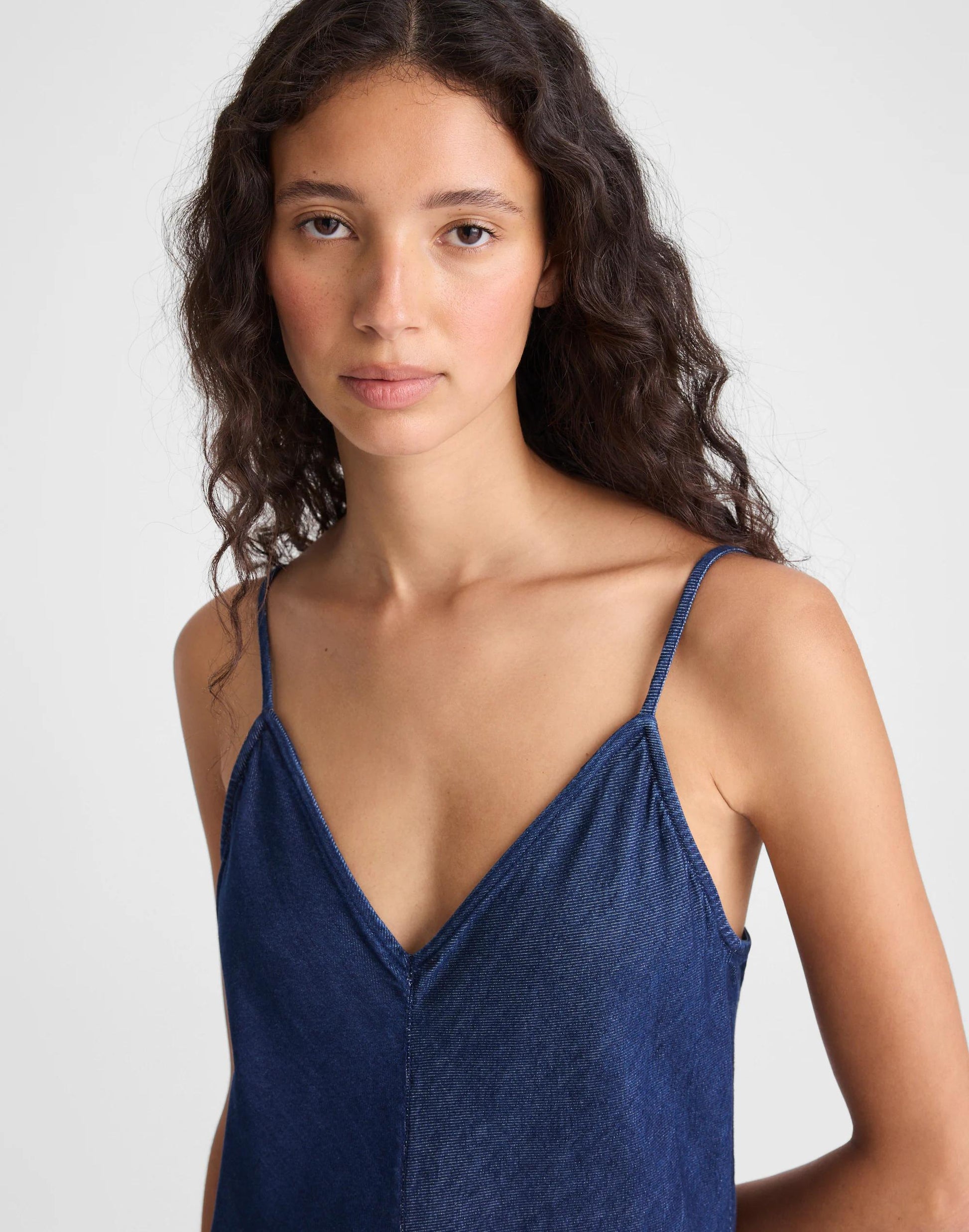 Madewell Airy Denim Maxi Slip Dress