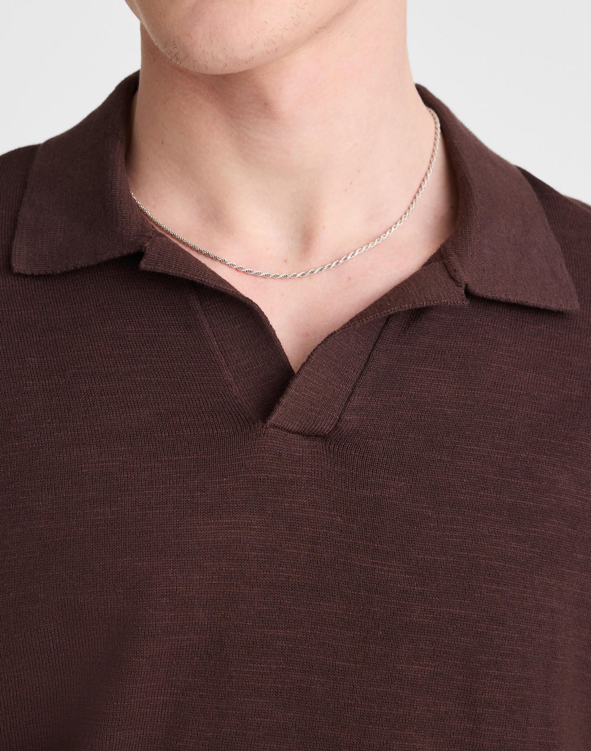 Madewell Johnny-Collar Sweater Polo in Slub Knit Cotton