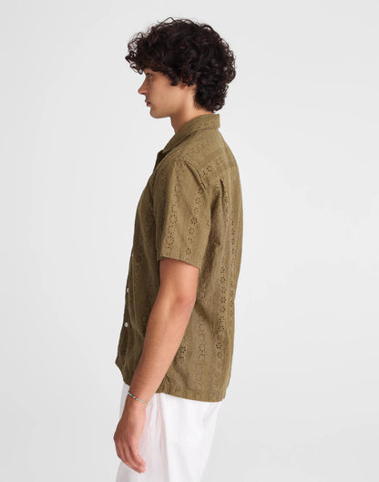 Madewell Camp-Collar Short-Sleeve Shirt in Embroidered Cotton