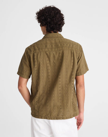 Madewell Camp-Collar Short-Sleeve Shirt in Embroidered Cotton
